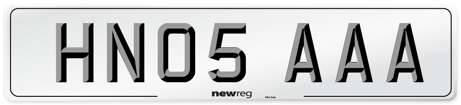 HN05 AAA Number Plate from New Reg